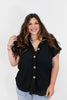 The Button Breeze Top in Black - Reg/Curvy - FINAL SALE - Macoma Boutique100 Short Sleeve