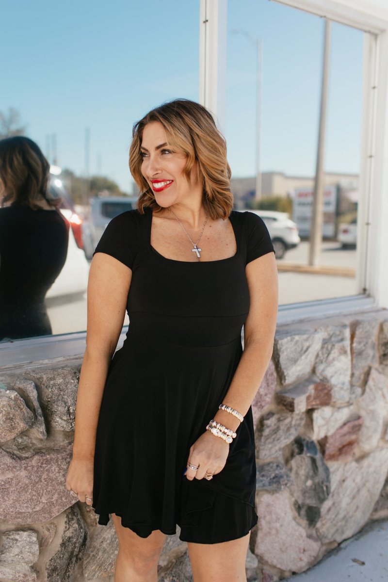 black curvy dresses VALENTINA Plus Size Black Surplice Wrap Dress, Curvy Women's Knit Dress  With Long Sleeves and Sash