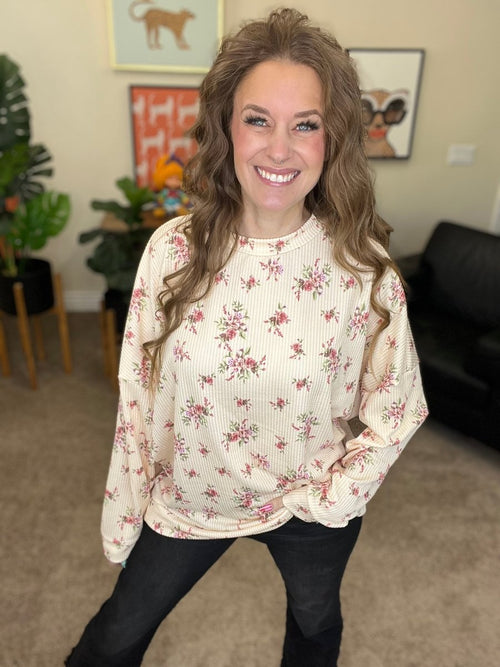 The Sierra Pullover in Butter Yellow Floral - Reg & Curvy - Macoma Boutique130 Sweaters