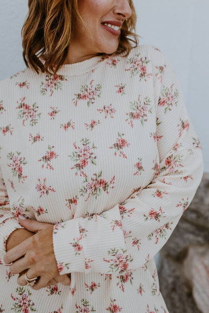 The Sierra Pullover in Butter Yellow Floral - Reg & Curvy - Macoma Boutique130 Sweaters