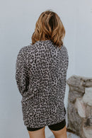 The Sierra Pullover in Greyscale Cheetah - Reg & Curvy - Macoma Boutique130 Sweaters