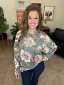The Sierra Pullover in Paisley - Reg & Curvy - Macoma Boutique130 Sweaters