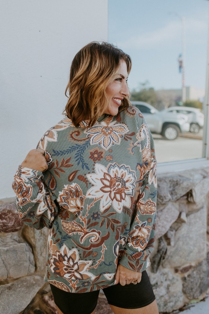 The Sierra Pullover in Paisley - Reg & Curvy - Macoma Boutique130 Sweaters