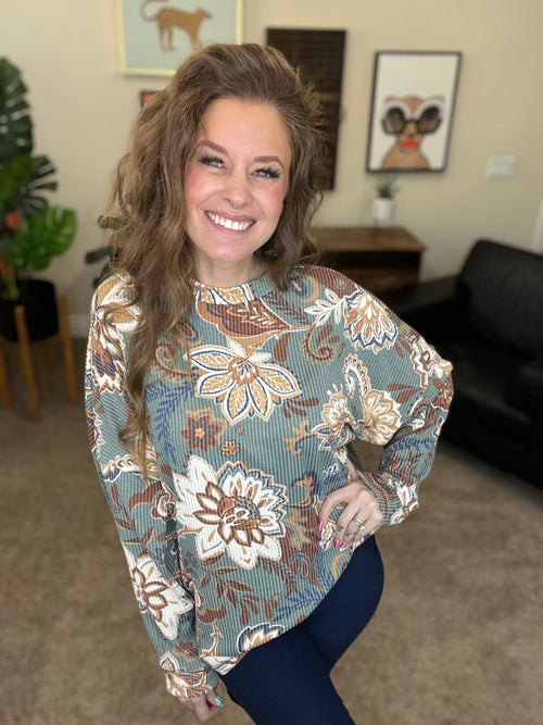 The Sierra Pullover in Paisley - Reg & Curvy - Macoma Boutique130 Sweaters