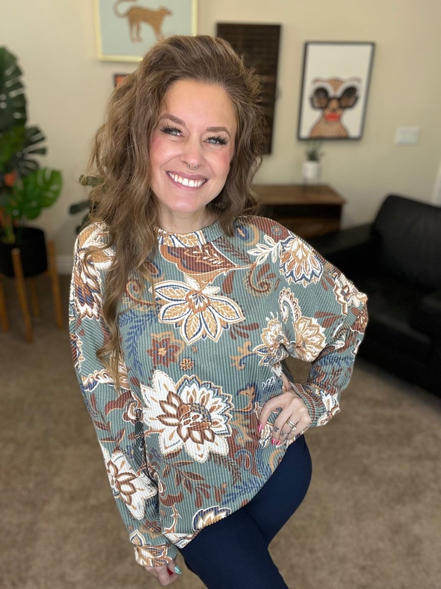 The Sierra Pullover in Paisley - Reg & Curvy