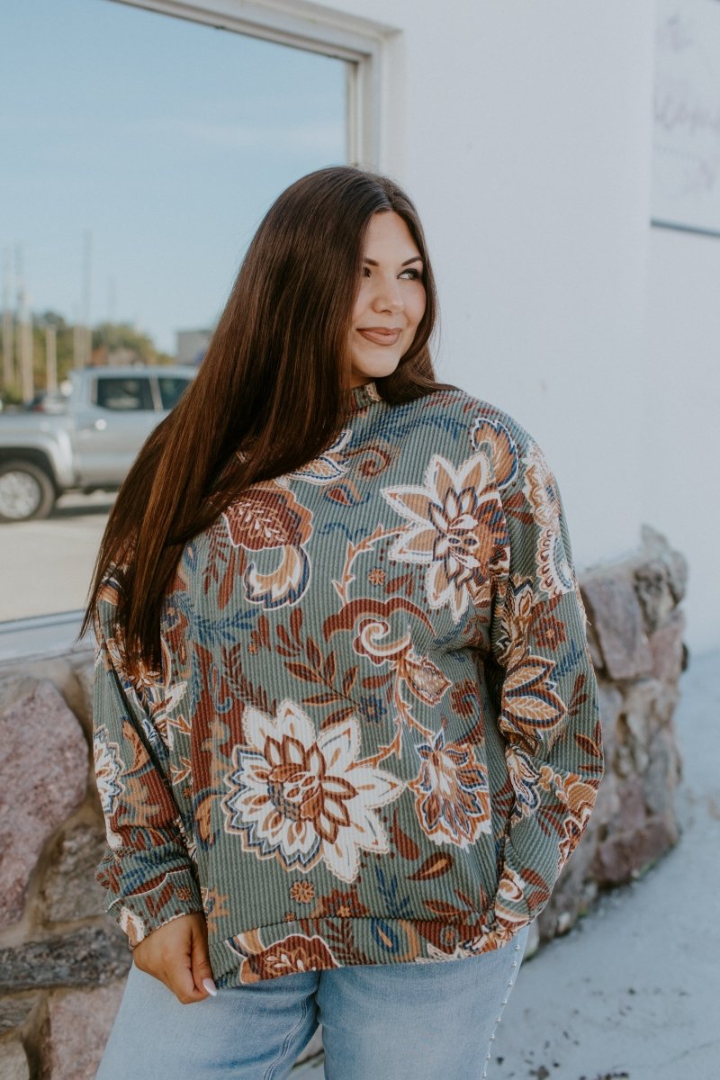 The Sierra Pullover in Paisley - Reg & Curvy - Macoma Boutique130 Sweaters