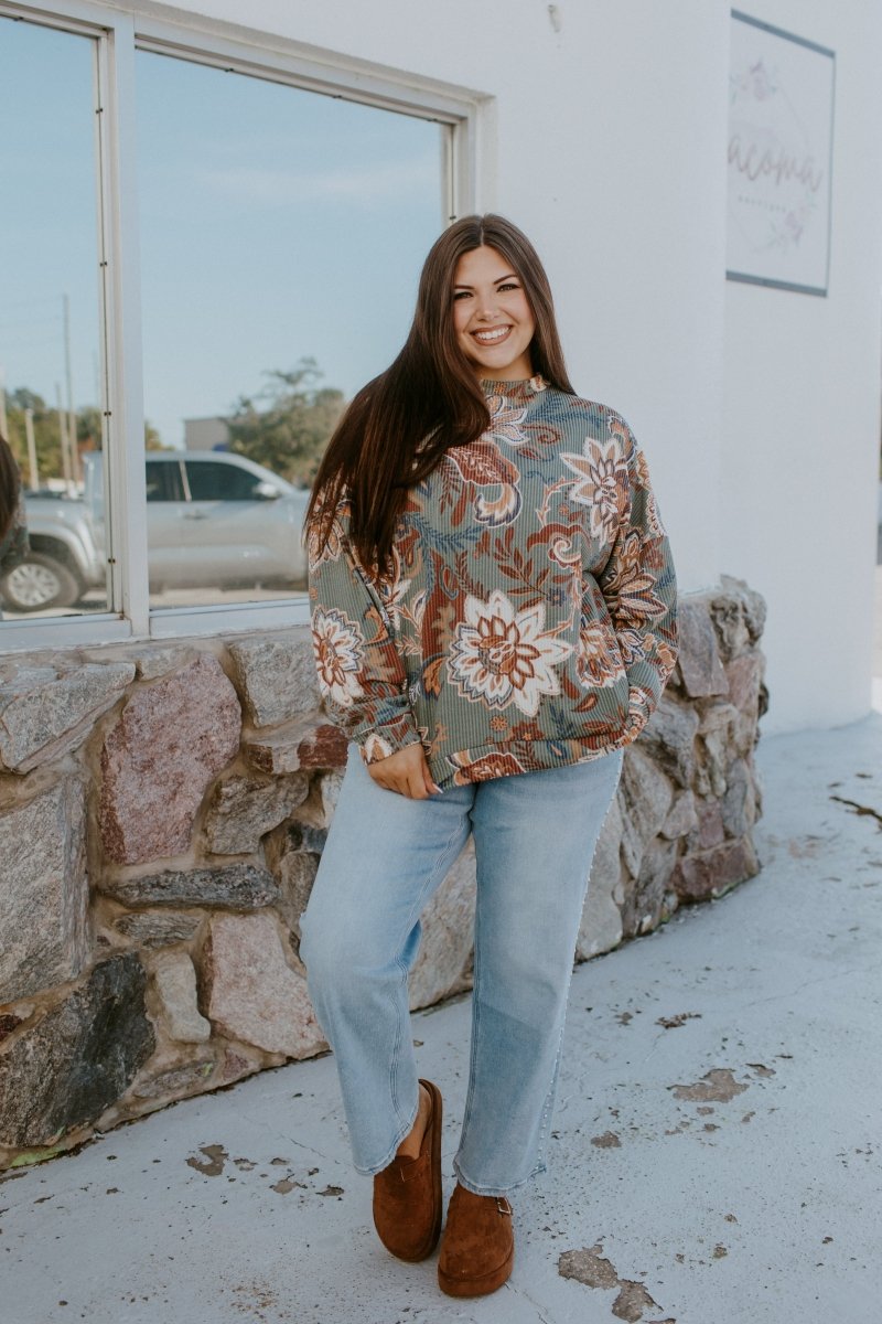 The Sierra Pullover in Paisley - Reg & Curvy - Macoma Boutique130 Sweaters