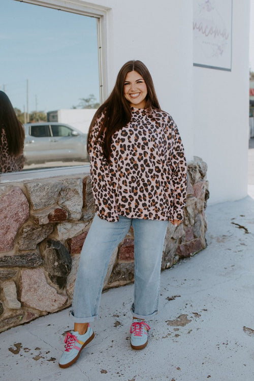 The Sierra Pullover in Pink Cheetah - Reg & Curvy - Macoma Boutique130 Sweaters