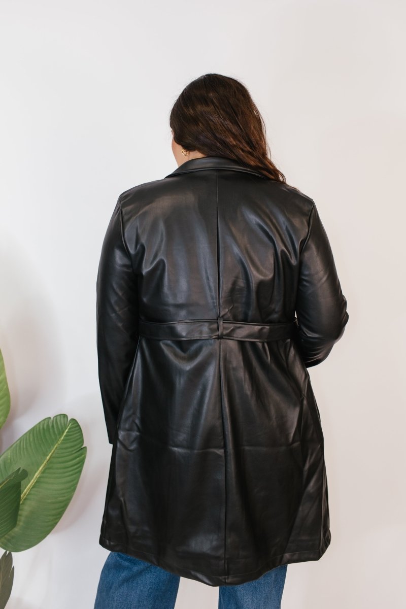 The Timeless Tie - Waist Trench Coat In Black - Macoma Boutique240 Jackets/Blazers