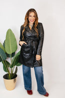 The Timeless Tie - Waist Trench Coat In Black - Macoma Boutique240 Jackets/Blazers