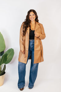The Timeless Tie-Waist Trench Coat In Camel