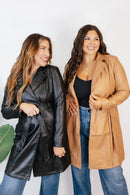 The Timeless Tie - Waist Trench Coat In Camel - Macoma Boutique240 Jackets/Blazers