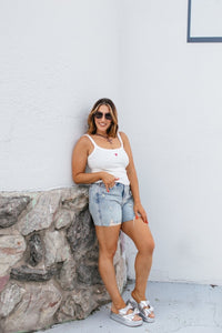 BLACK FRIDAY DEAL: Tied With Love Tank in White- FINAL SALE