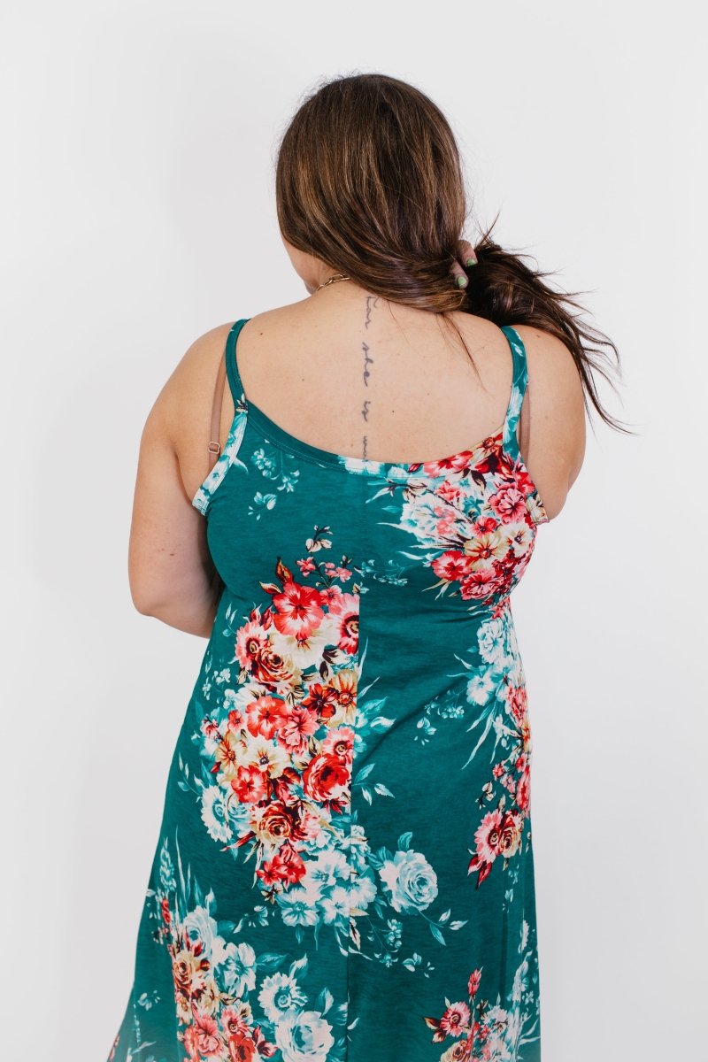 Timeless Maxi Dress in Teal Floral - Reg/Curvy - FINAL SALE - Macoma Boutique250 Dresses