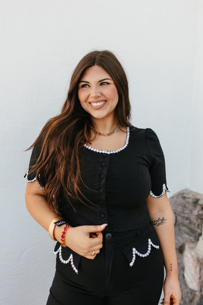 Timeless Tailored Top - Macoma Boutique100 Short Sleeve