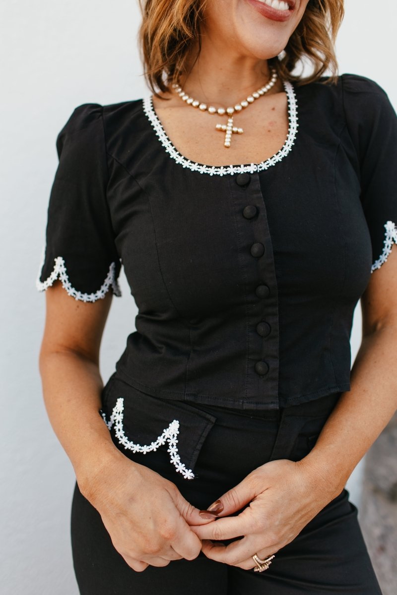 Timeless Tailored Top - Macoma Boutique100 Short Sleeve