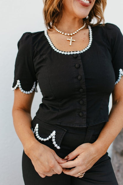 Timeless Tailored Top - Macoma Boutique100 Short Sleeve