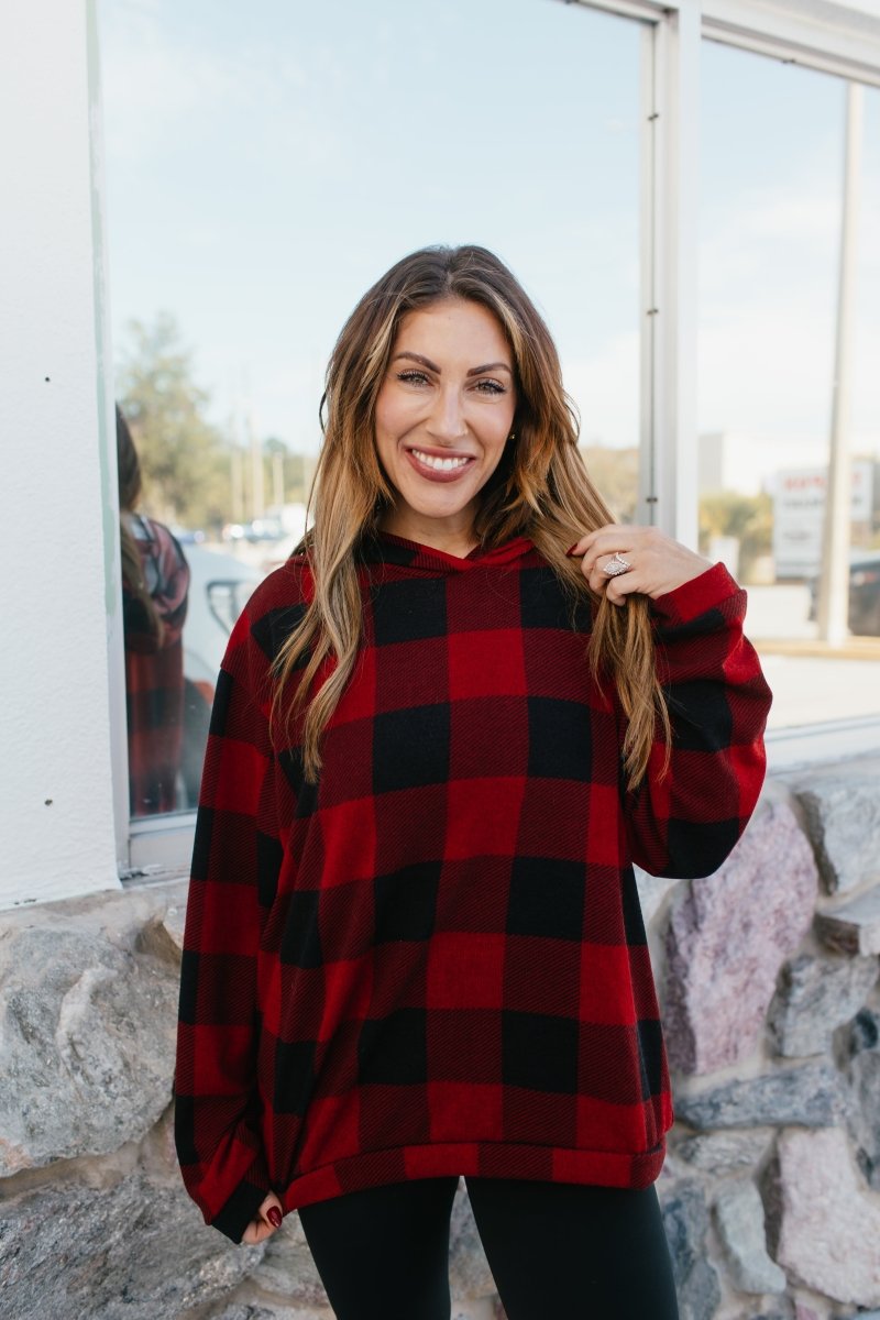 Tis The Season Hoodie In Buffalo Plaid - Reg & Curvy