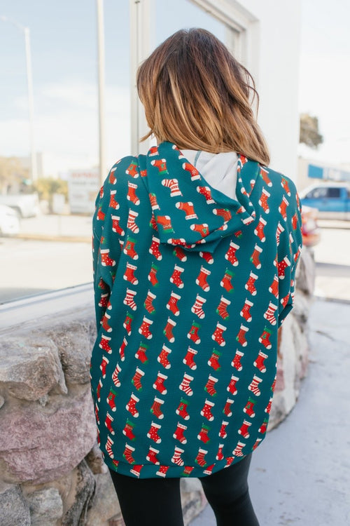 Tis The Season Hoodie In Stockings - Reg & Curvy - Macoma Boutique130 Sweaters