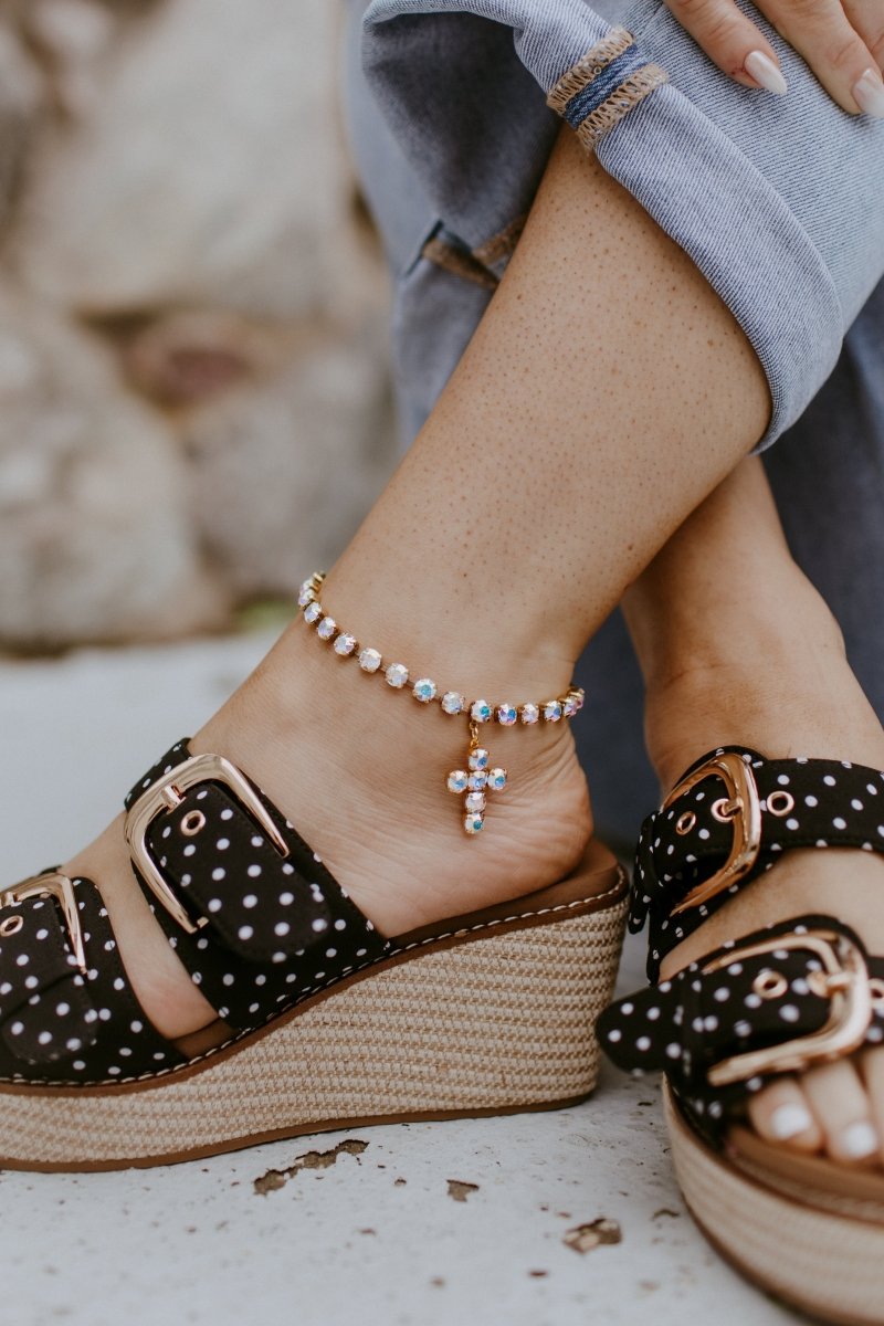 Tova Baby Donatella Anklet In Crystal AB - Macoma Boutique310 Accessories/Jewelry