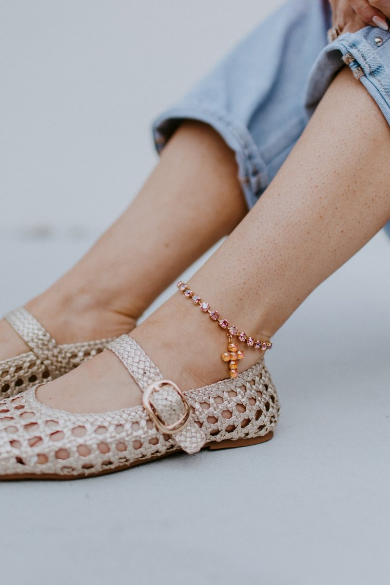 Tova Baby Donatella Anklet In Rose Glimmer - Macoma Boutique310 Accessories/Jewelry