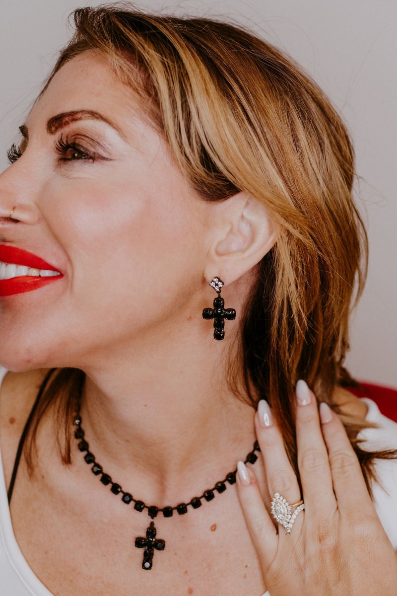 Tova Baby Donatella Earrings In Smutt Jet - Macoma Boutique310 Accessories/Jewelry