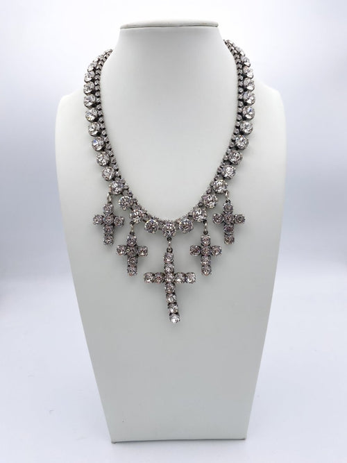 Tova Cassidy Necklace in Antique Silver/Clear - Macoma Boutique310 Accessories/Jewelry