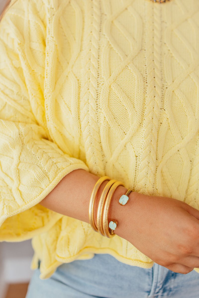 Tova Charlotte Cuff In Cushion Cut/Fairy Dust Ultra Baby Blue - Macoma Boutique310 Accessories/Jewelry