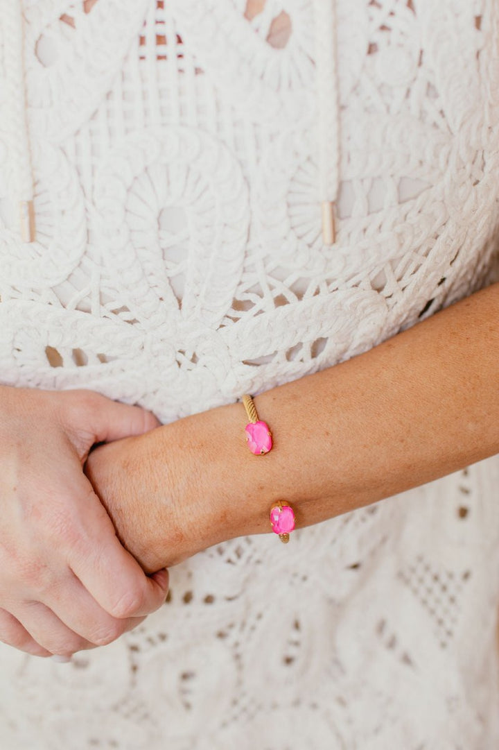 Tova Charlotte Cuff In Cushion Cut/Fairy Dust Ultra Fuchsia - Macoma Boutique310 Accessories/Jewelry