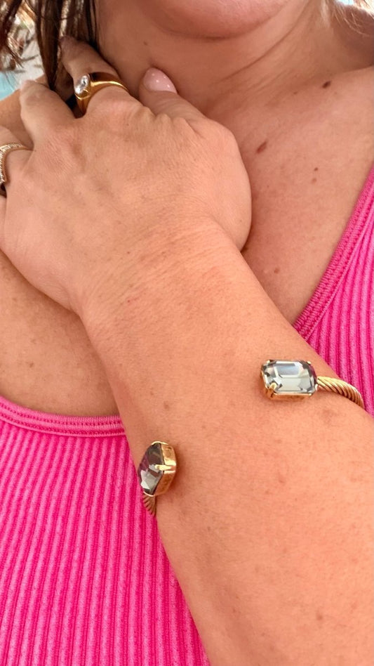 Tova Charlotte Cuff In Rectangle In Black Diamond - Macoma Boutique310 Accessories/Jewelry