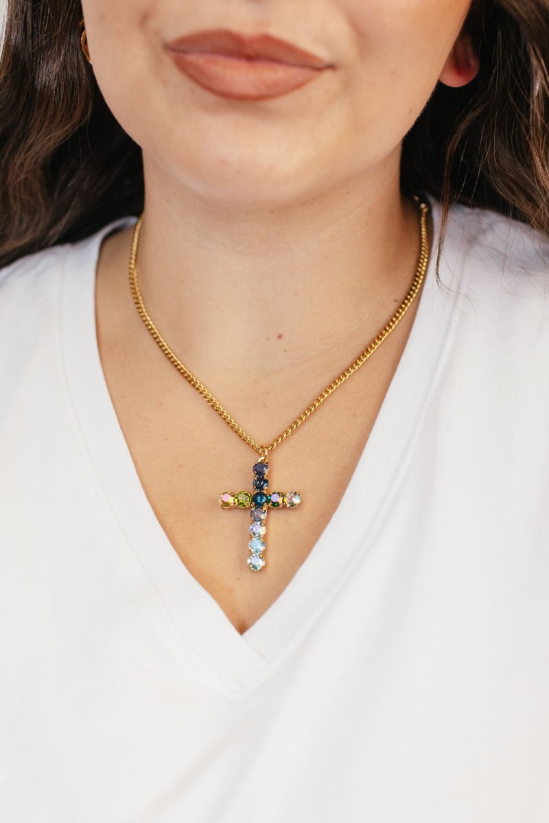 Tova Cross Necklace in Custom Midnight Express