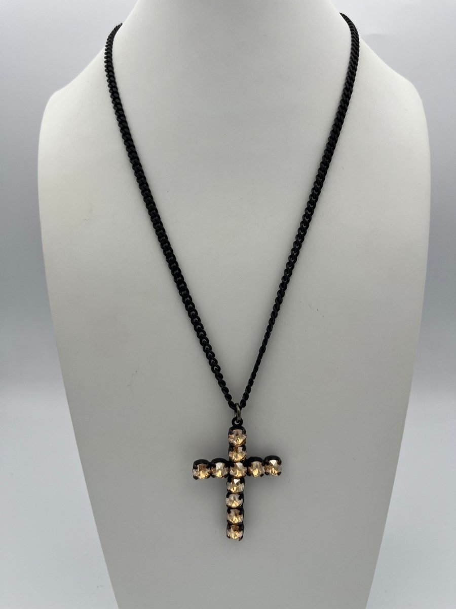 Tova Cross Necklace in Smutt Metallic Gold - Macoma Boutique310 Accessories/Jewelry