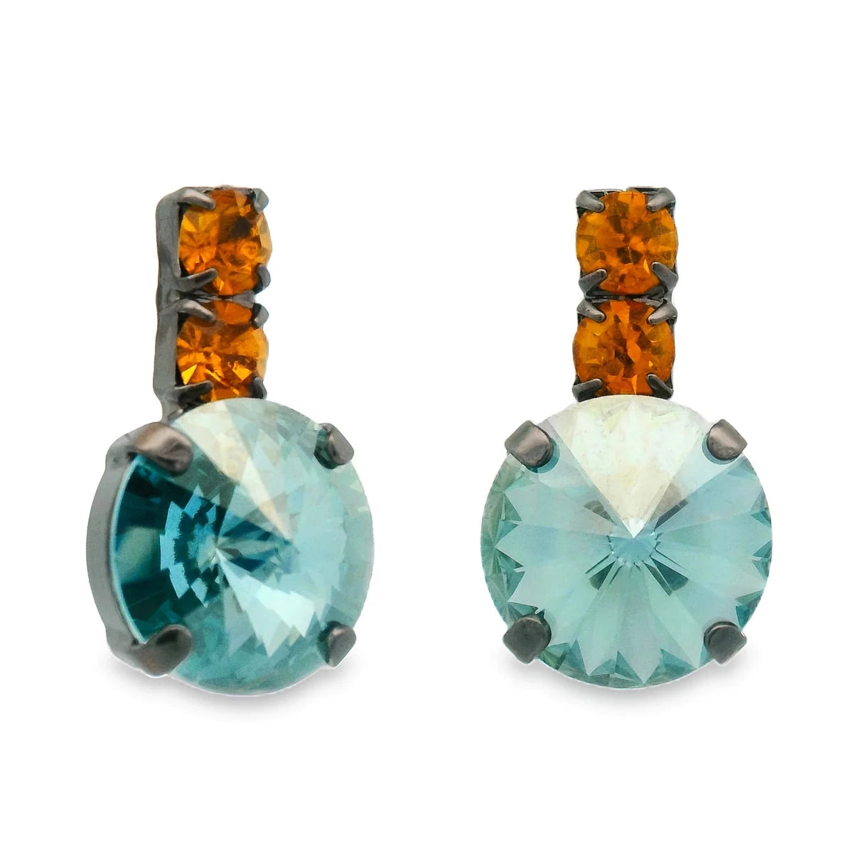 Tova Dee Earrings In Gunmetal Aqua Champagne - Macoma Boutique310 Accessories/Jewelry