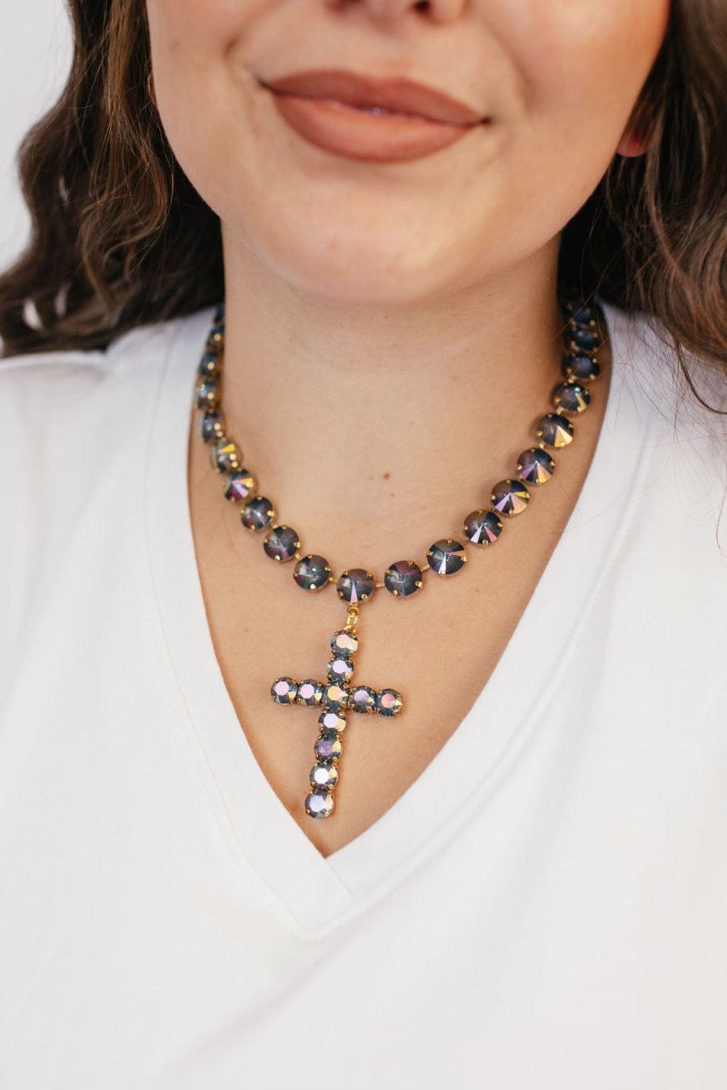 Tova Donatella Necklace in Antique Gold Denim Ignite Starlight