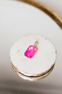 Tova Fort Worth Pendants - Big Rectangle Neon Pink