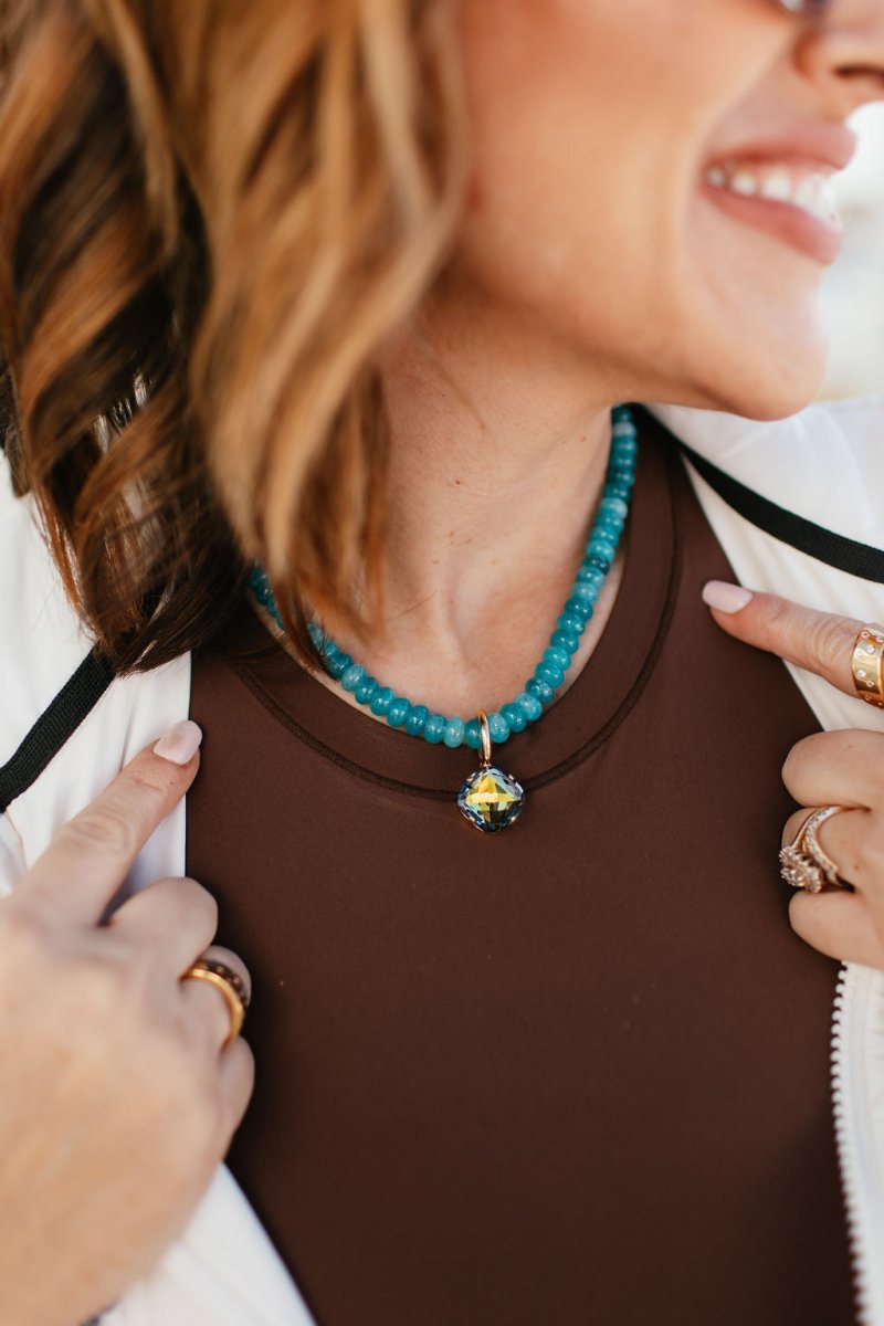 Tova Houston Pendants - Cushion Square Golden Sahara - Macoma Boutique310 Accessories/Jewelry