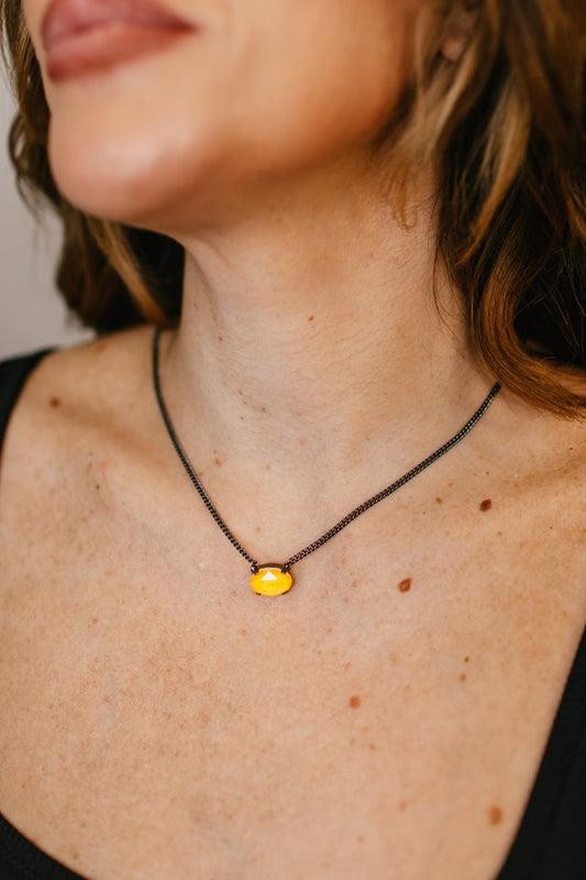 Tova Iza Necklace in Gunmetal Electric Orange - Macoma Boutique310 Accessories/Jewelry
