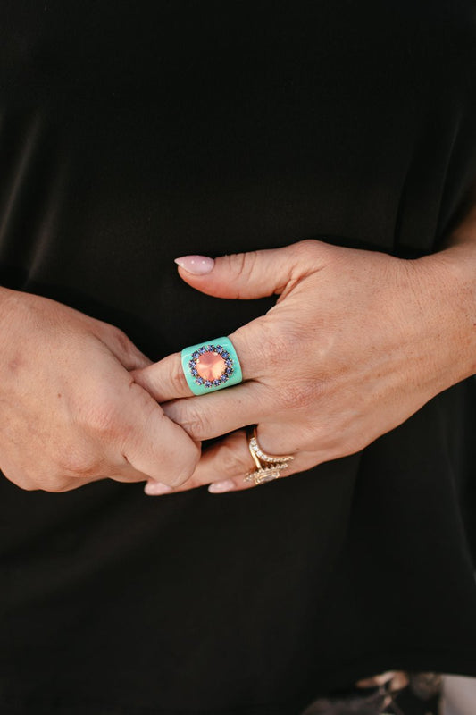 Tova Jacci Ring Enamel In Mint - Macoma Boutique310 Accessories/Jewelry