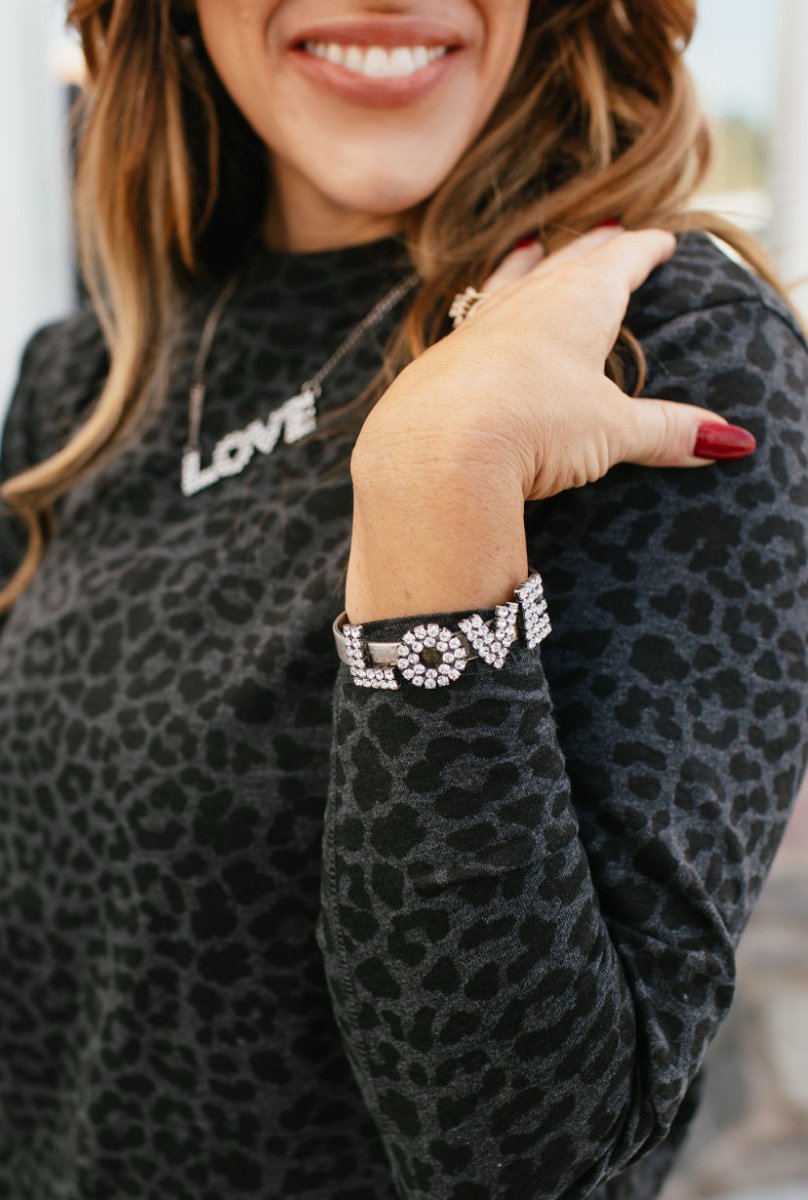 Tova La La Love Cuff in Antique Silver Clear
