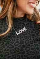 Tova La La Love Necklace in Antique Silver Clear - Macoma Boutique310 Accessories/Jewelry