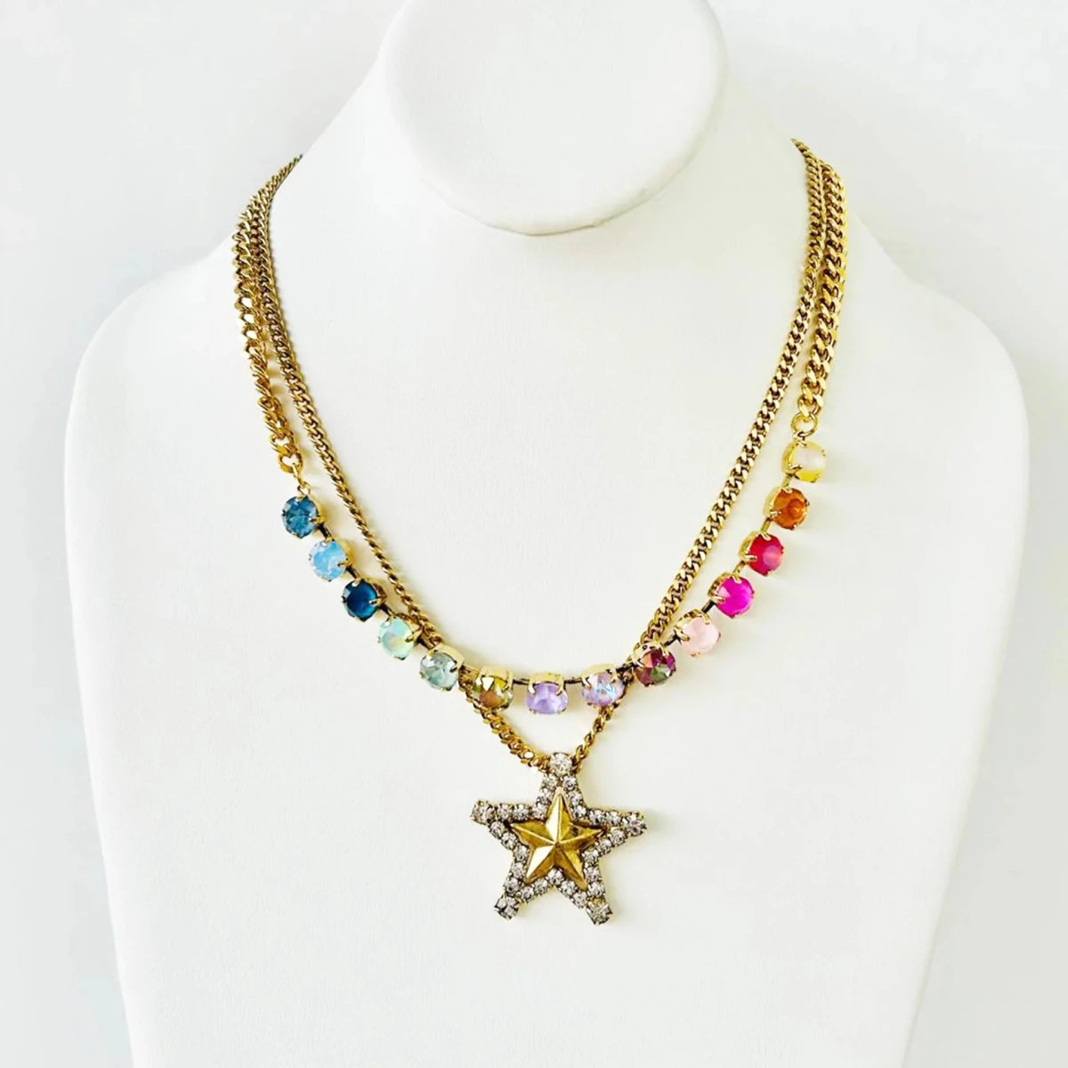 Tova Layered Star Necklace In Fairy Dust - Macoma Boutique310 Accessories/Jewelry