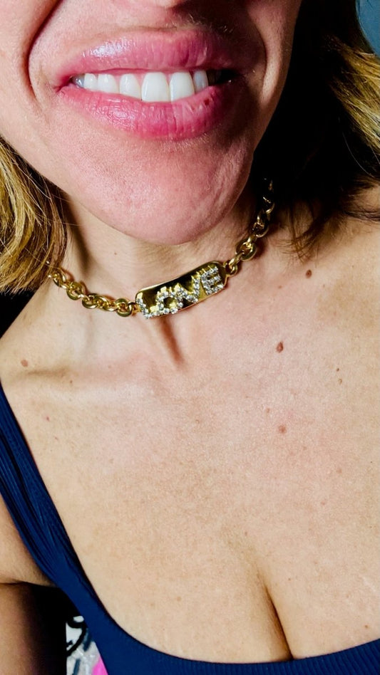 Tova Love Id Necklace In Gold - Macoma Boutique310 Accessories/Jewelry