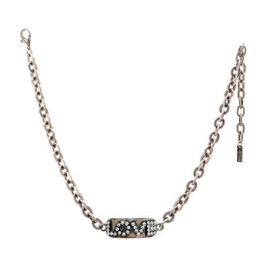 Tova Love Id Necklace In Silver Clear - Macoma Boutique310 Accessories/Jewelry