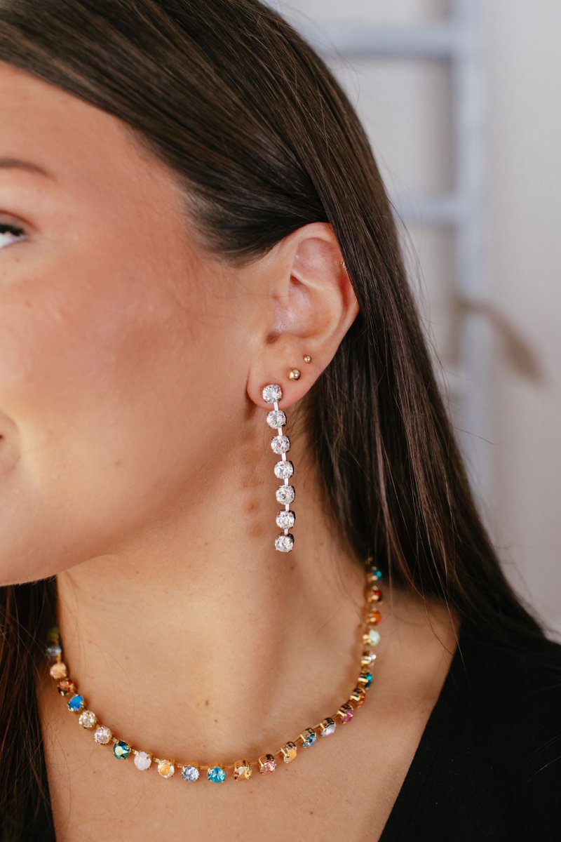 Tova Mini Berenike Earrings In Silver/Light Clear - Macoma Boutique310 Accessories/Jewelry