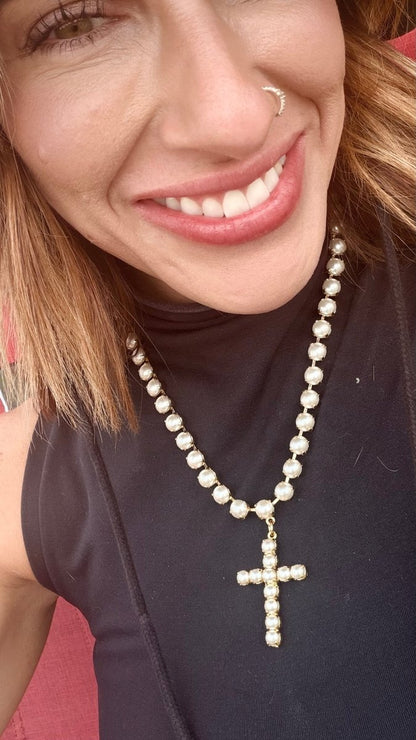 Tova Mini Donatella Necklace In Antique Gold/Pearls - Macoma Boutique310 Accessories/Jewelry
