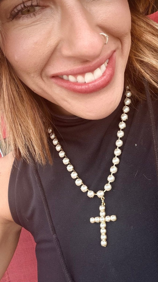 Tova Mini Donatella Necklace In Antique Gold/Pearls - Macoma Boutique310 Accessories/Jewelry