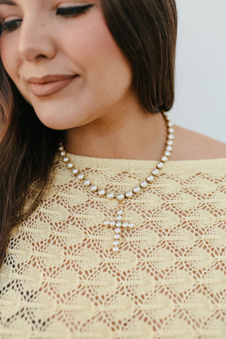 Tova Mini Donatella Necklace In Antique Gold/Pearls - Macoma Boutique310 Accessories/Jewelry
