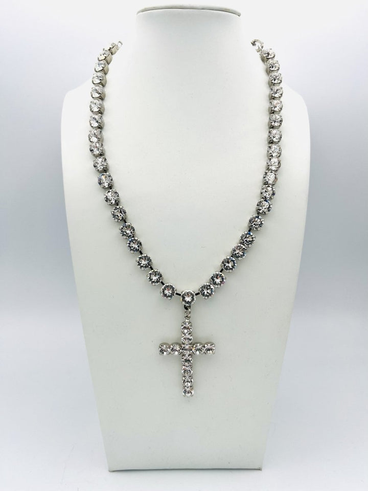 Tova Mini Donatella Necklace In Silver Clear - Macoma Boutique310 Accessories/Jewelry
