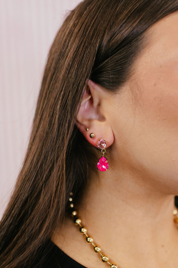 Tova Mini Estelle Earrings In Ultra Fuchsia - Macoma Boutique310 Accessories/Jewelry