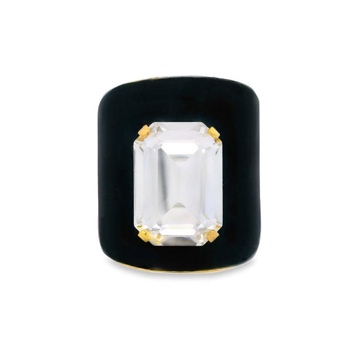 Tova Mini Roddy Ring in Enamel Black - Macoma Boutique310 Accessories/Jewelry